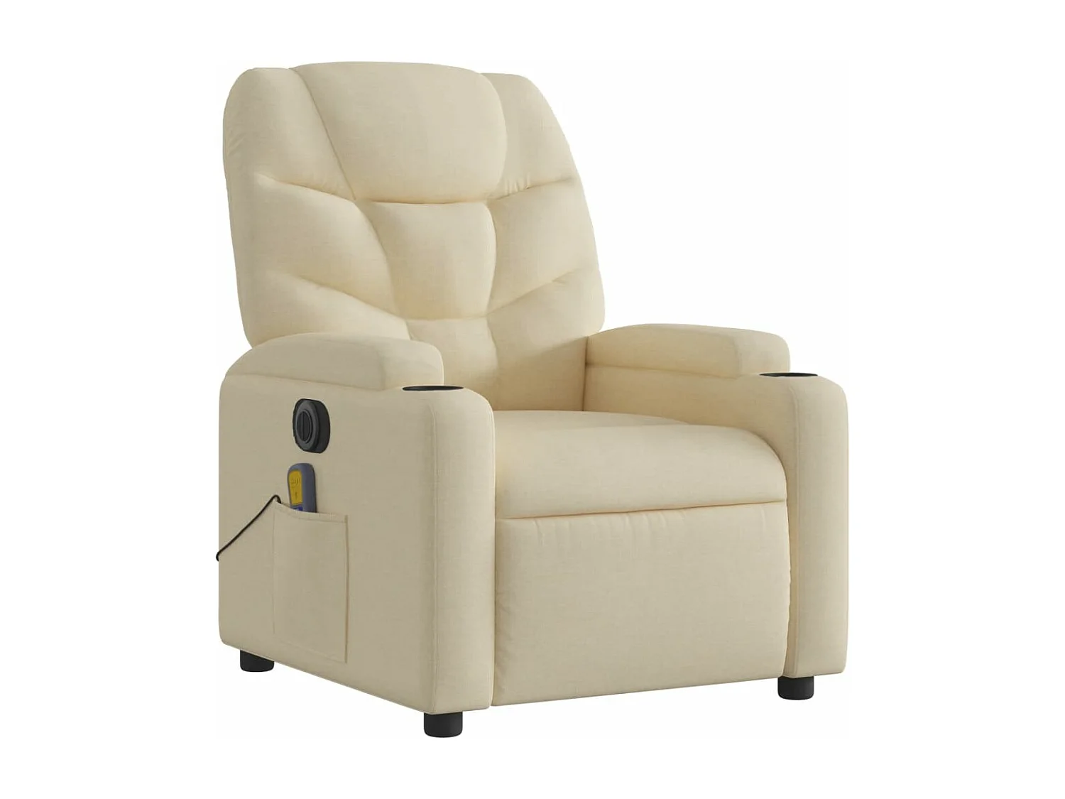 Sillón reclinable de masaje eléctrico tela color crema YOE40067