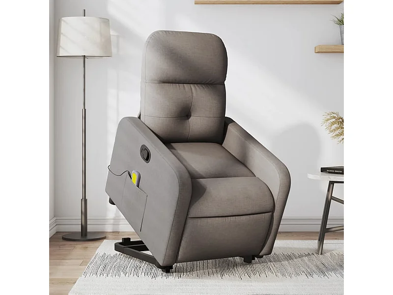 Fauteuil inclinable de massage Taupe Tissu REO53546