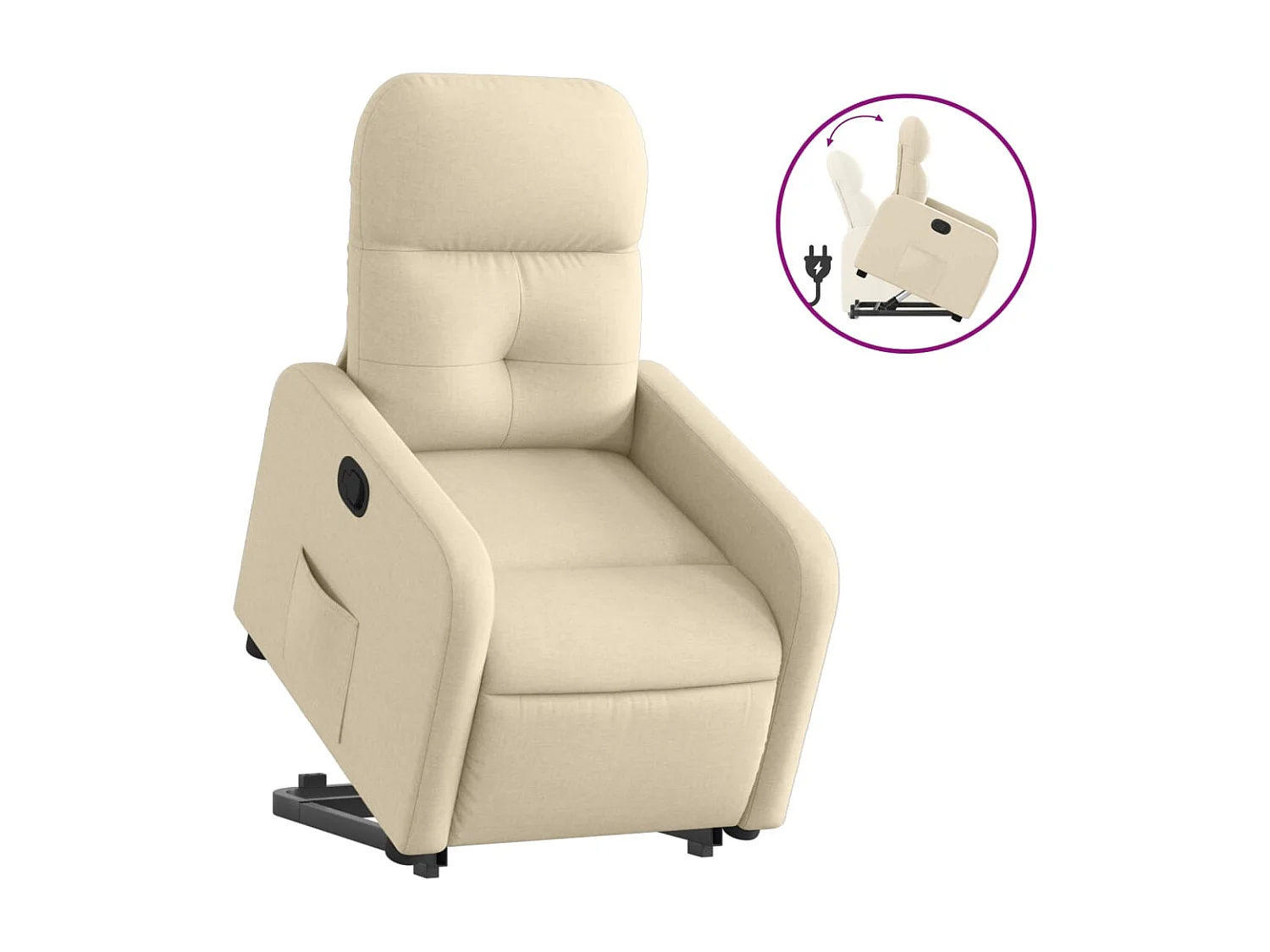 Fauteuil inclinable Crème Tissu REO81422