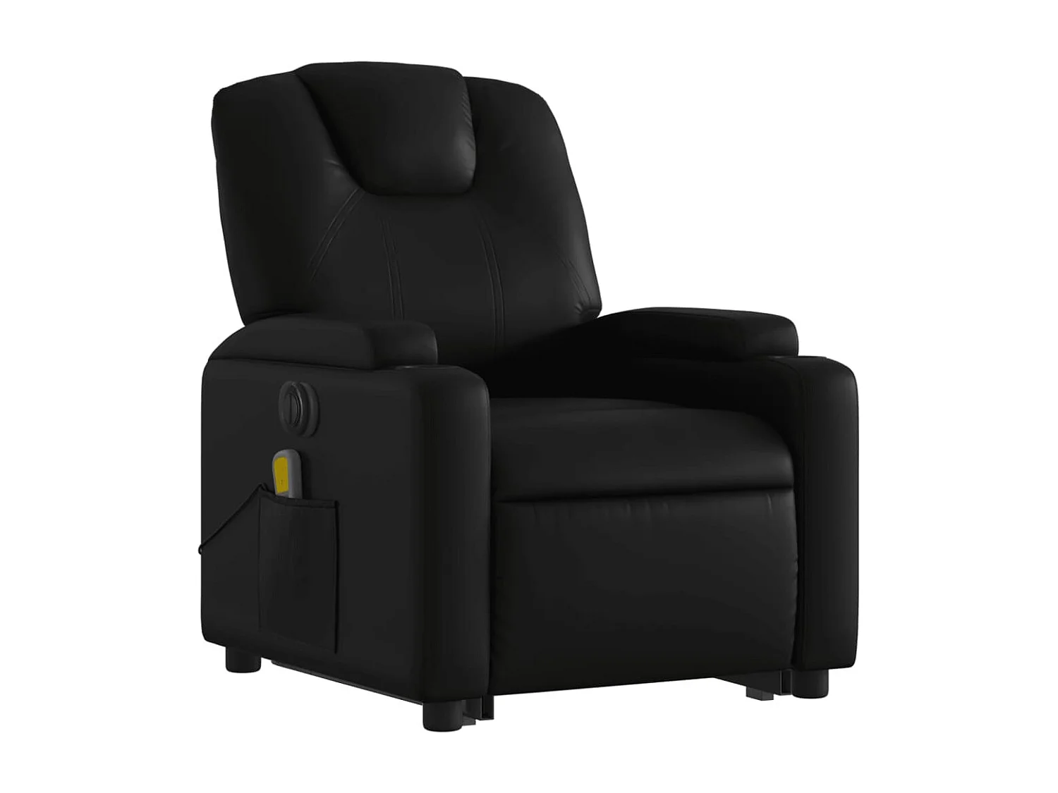 Fauteuil inclinable de massage électrique noir similicuir REO26180