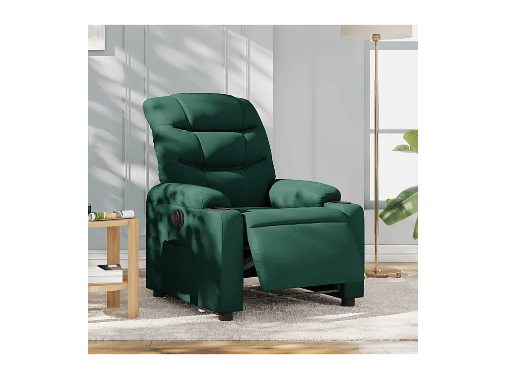 Fauteuil inclinable électrique Vert foncé Tissu REO40627