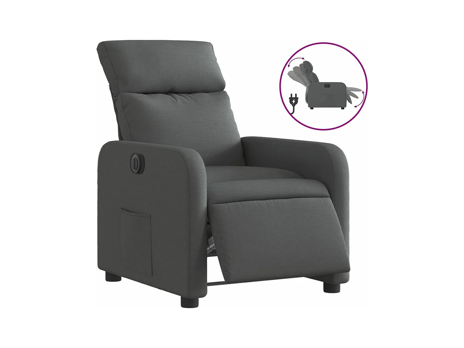 Relaxsessel Elektrisch | Fernsehsessel Dunkelgrau Stoff -gkd635596
