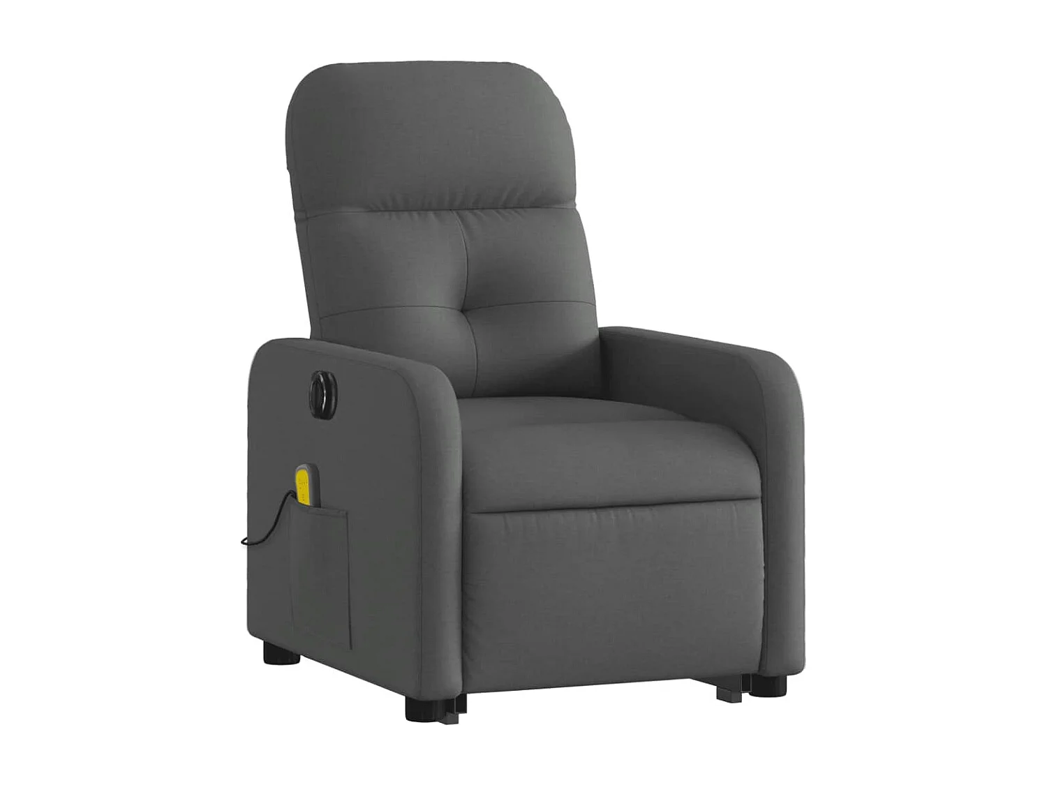 Fauteuil inclinable de massage électrique Gris foncé Tissu REO70854