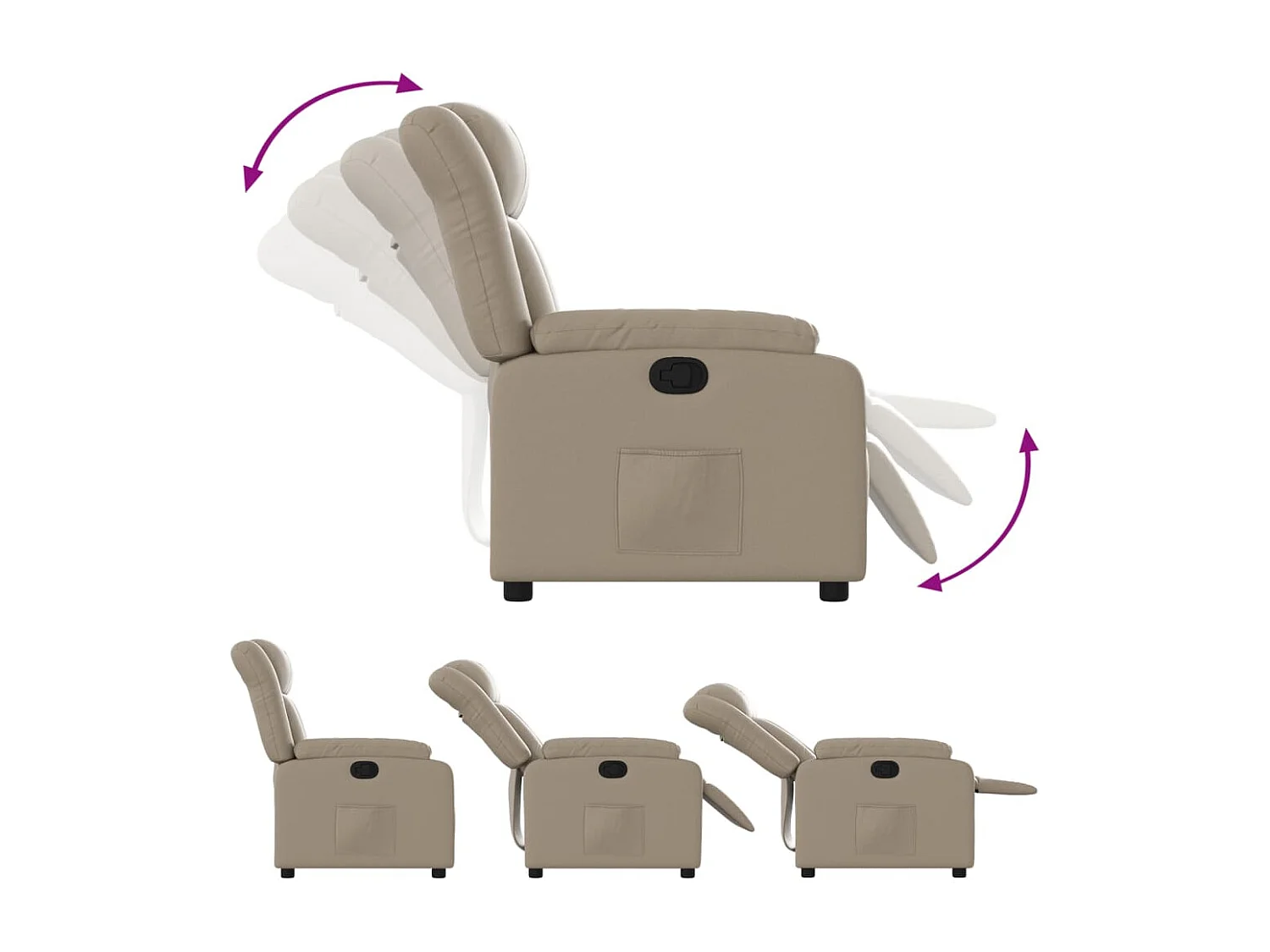 Fauteuil inclinable Cappuccino Similicuir REO56603