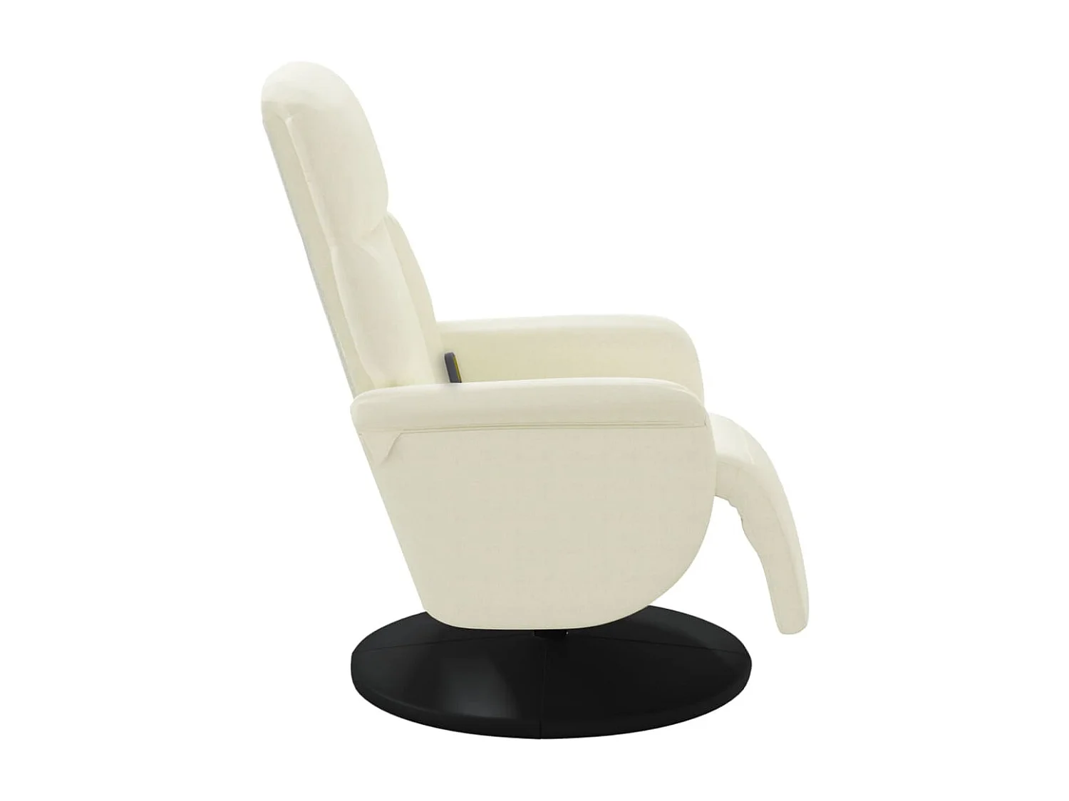 Fauteuil inclinable de massage avec repose-pieds crème velours REO45247