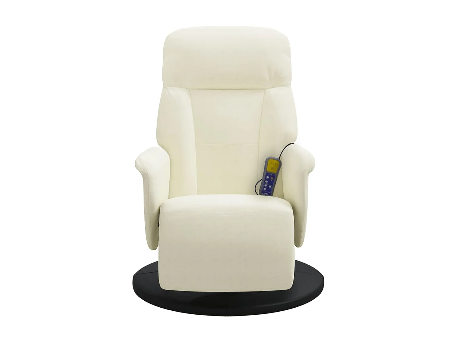 Fauteuil inclinable de massage avec repose-pieds crème velours REO45247