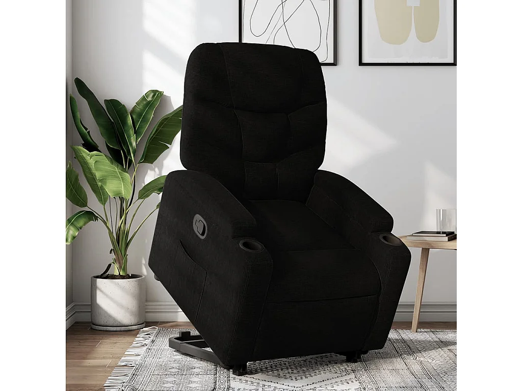 Fauteuil inclinable noir tissu REO86487
