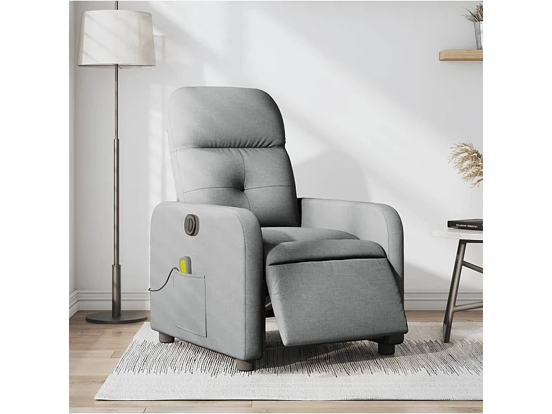 Sillón reclinable de masaje eléctrico tela gris claro YOE95050