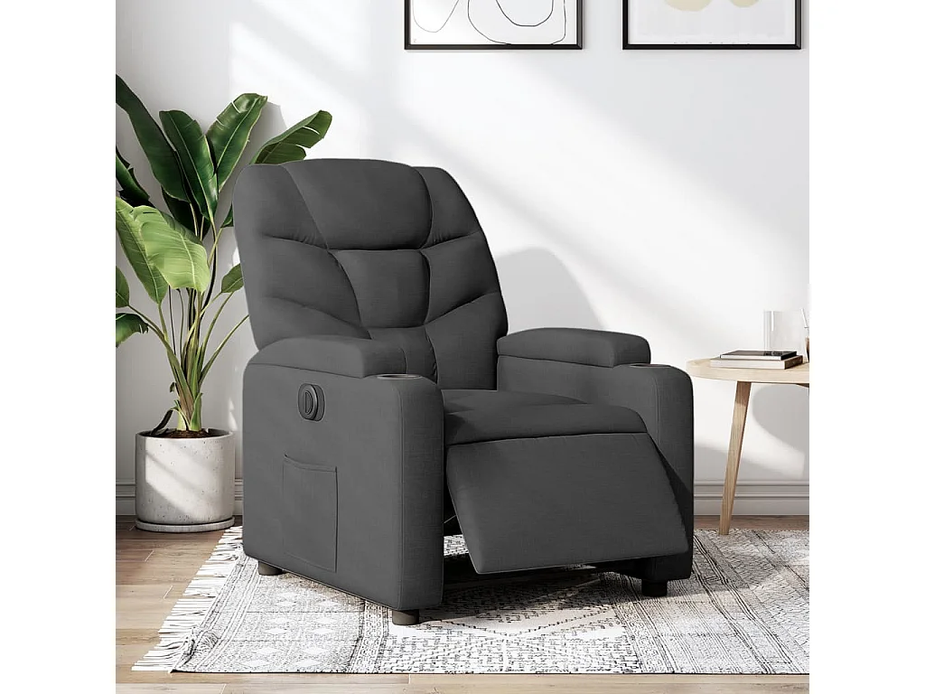 Fauteuil inclinable électrique Noir Tissu REO37243