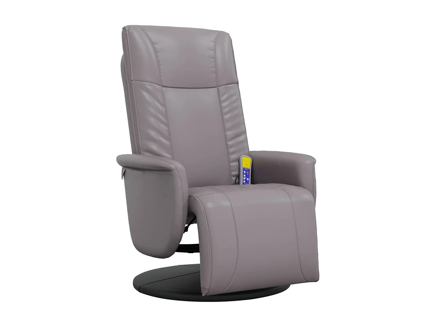 Sillón reclinable de masaje con reposapiés cuero sintético gris YOE29098