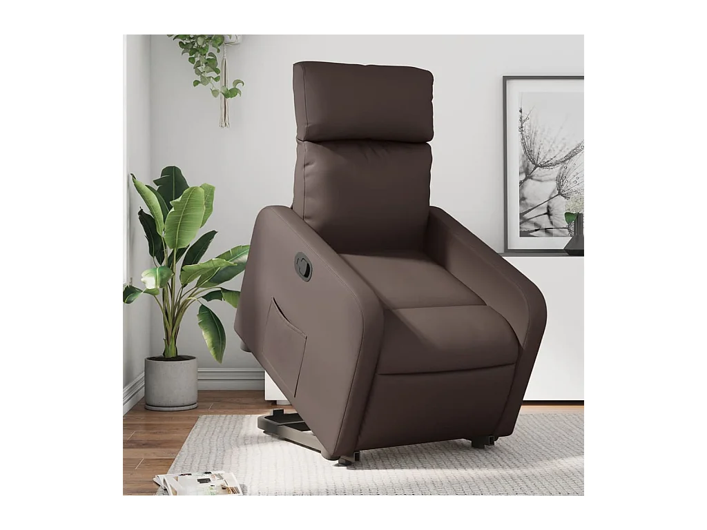 Fauteuil inclinable marron similicuir REO28749