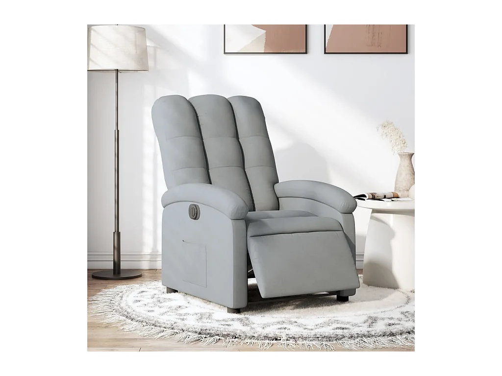 Fauteuil inclinable électrique Gris clair Tissu REO52162
