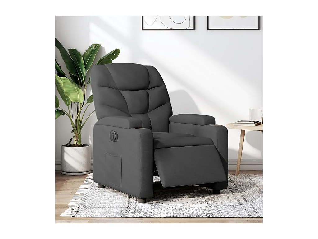 Fauteuil inclinable électrique Gris foncé Tissu REO66121