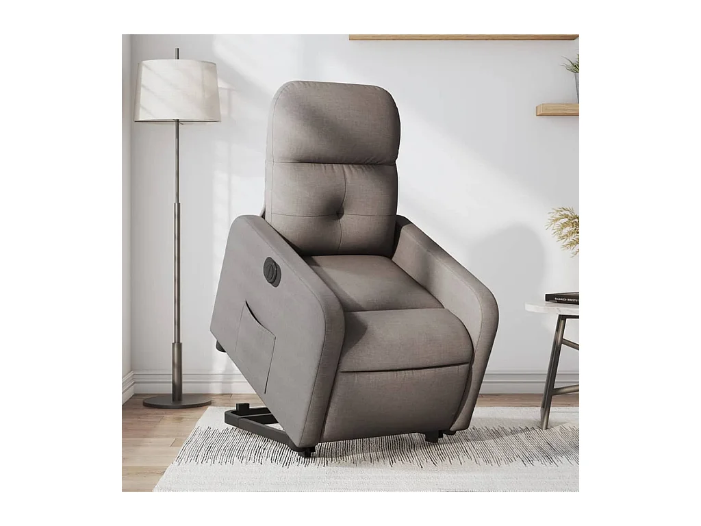 Fauteuil inclinable électrique taupe tissu REO23285