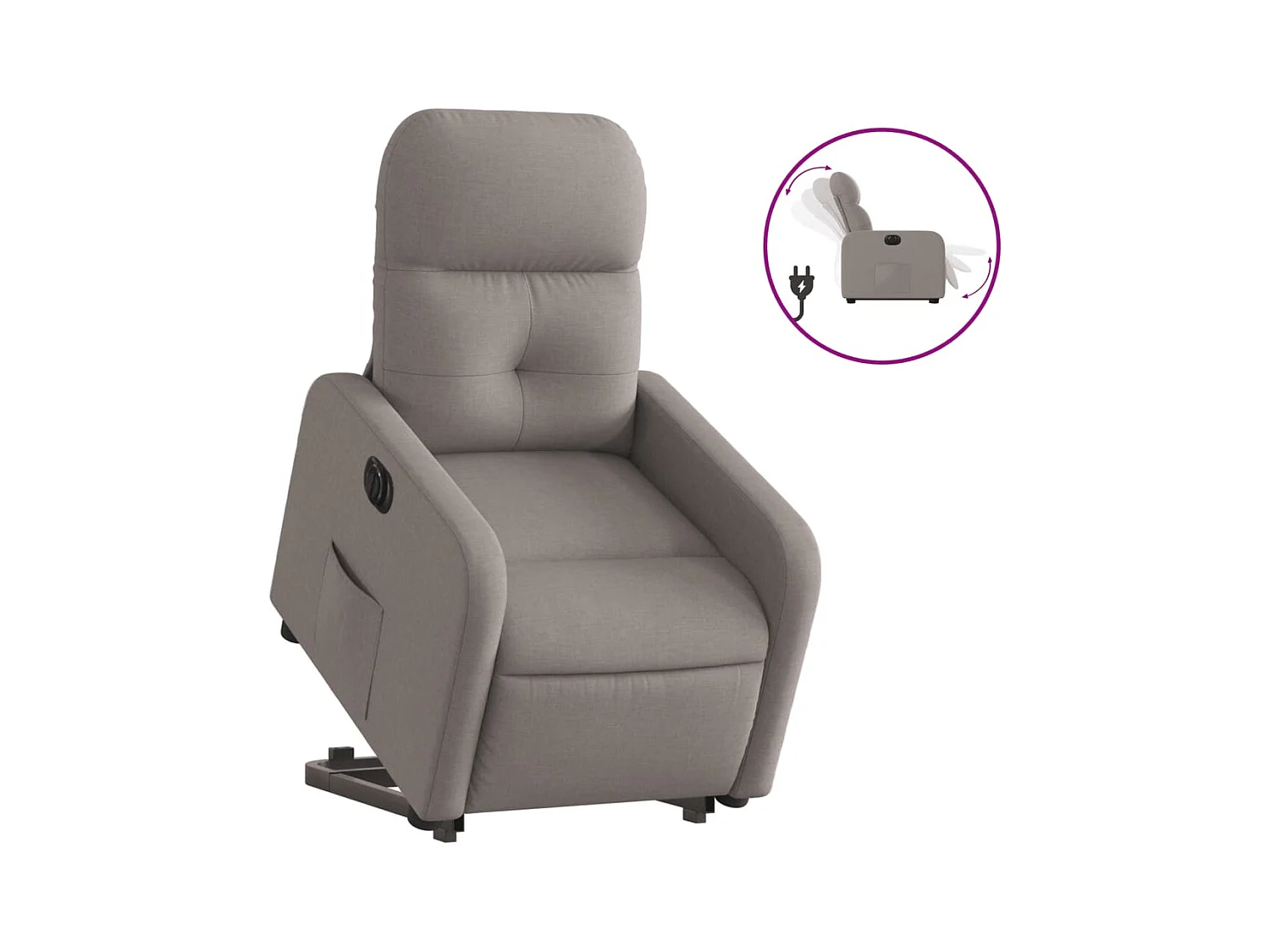 Relaxsessel | Fernsehsessel mit Aufstehhilfe Elektrisch Taupe Stoff -gkd89342