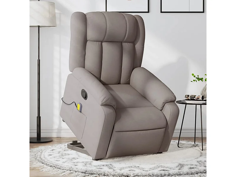 Fauteuil inclinable de massage Taupe Tissu REO40887