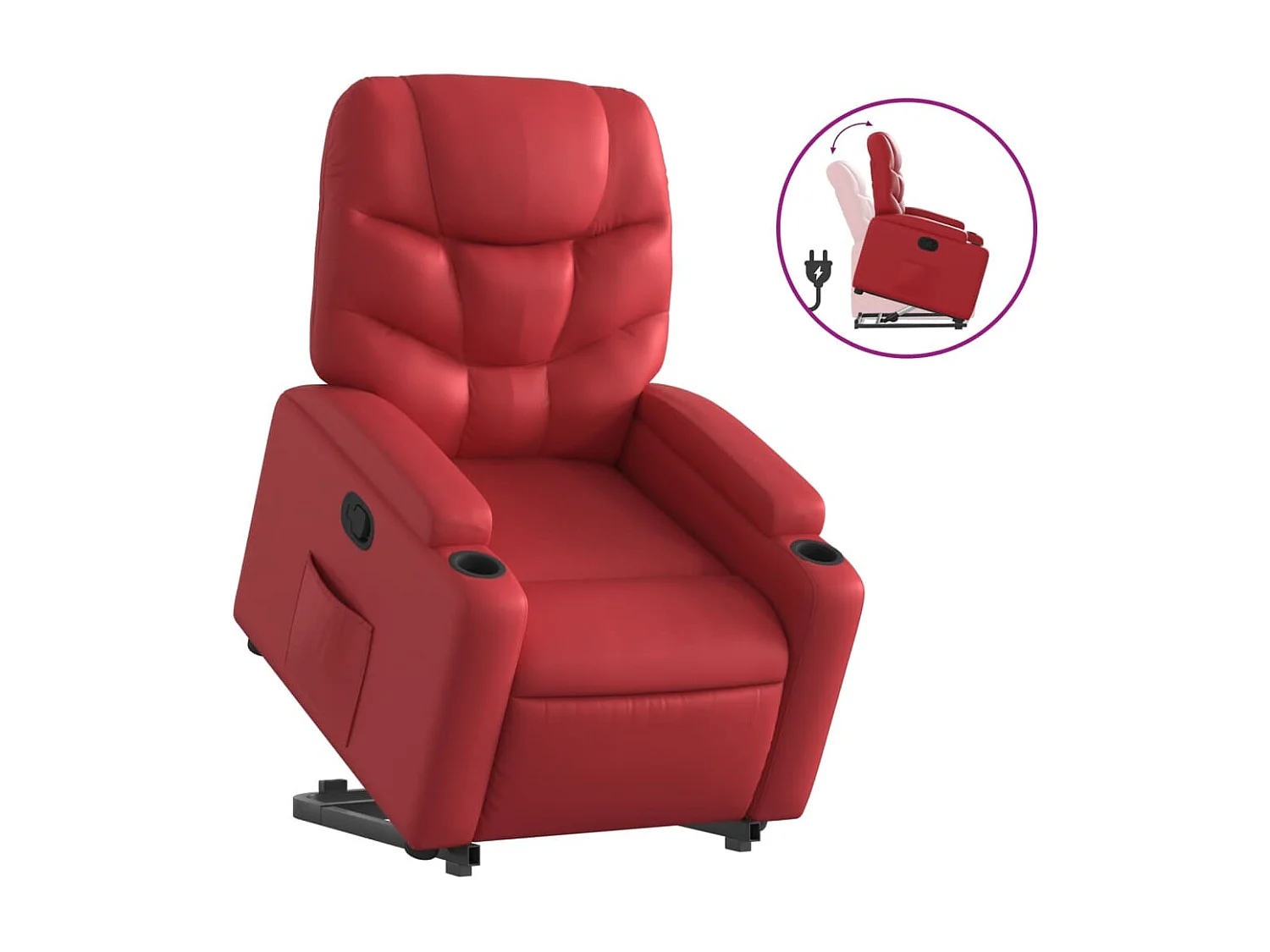 Fauteuil inclinable Rouge Similicuir REO32672