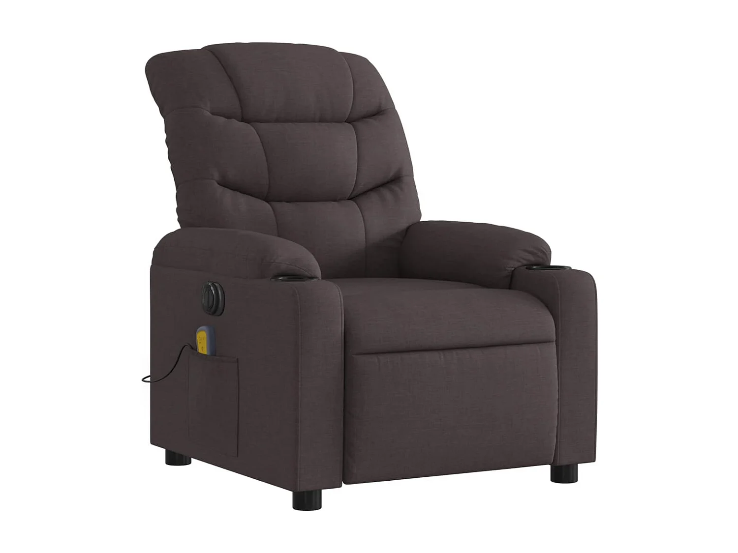 Fauteuil de massage inclinable électrique Marron foncé Tissu REO26490