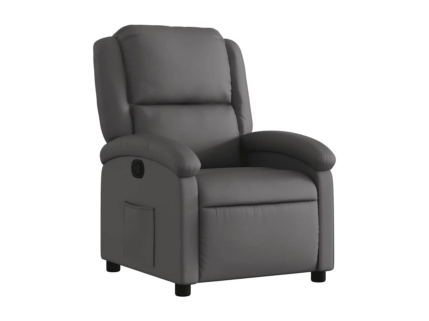 Fauteuil inclinable gris cuir véritable REO70173