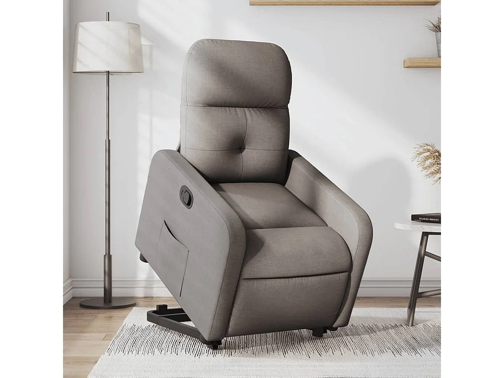 Fauteuil inclinable taupe tissu REO47870