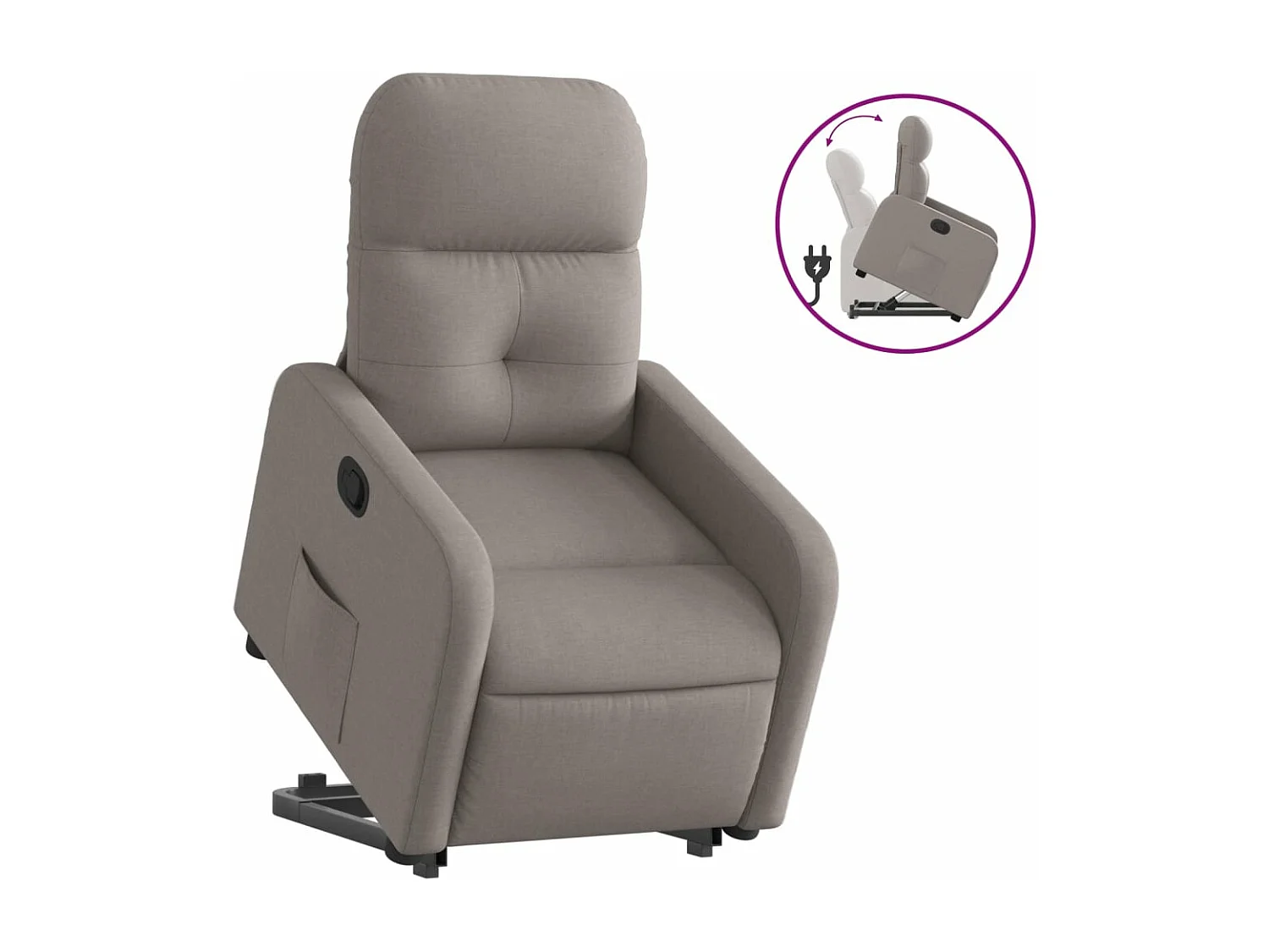 Fauteuil inclinable taupe tissu REO47870