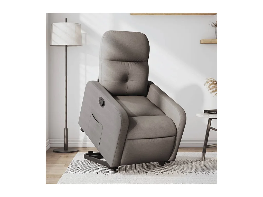 Fauteuil inclinable taupe tissu REO47870