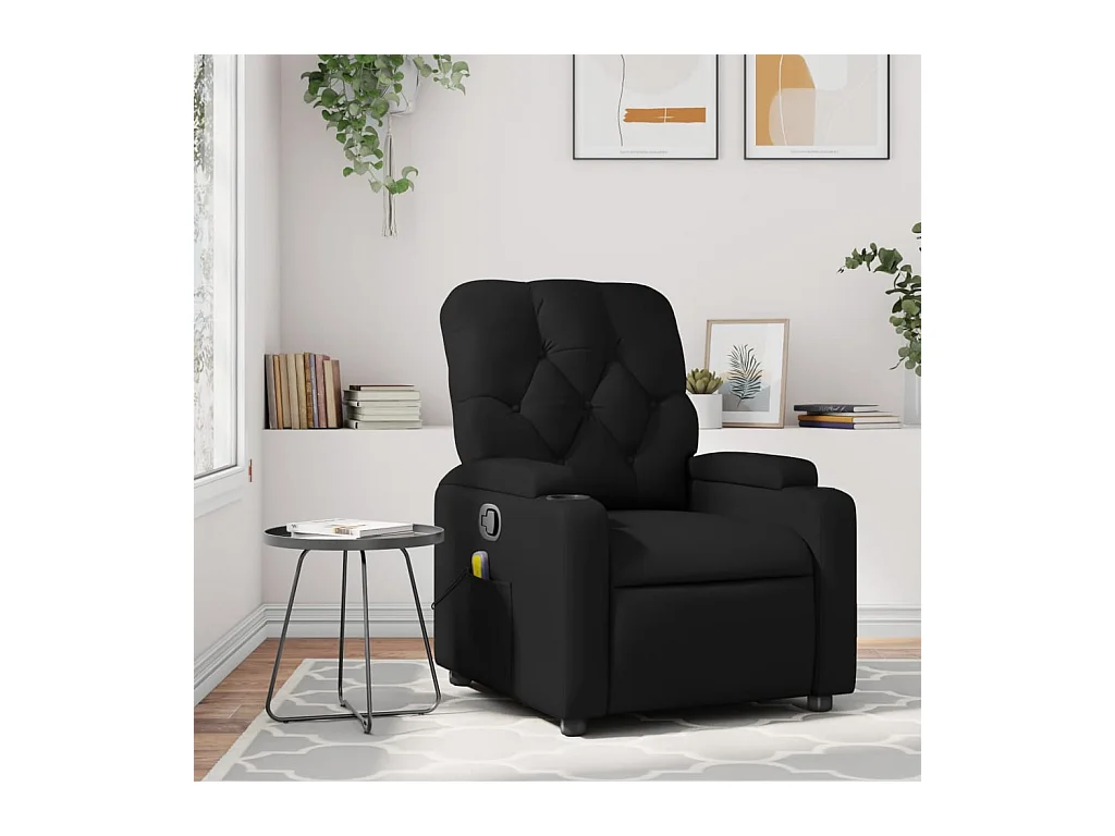 Fauteuil de massage inclinable Noir Similicuir REO30025