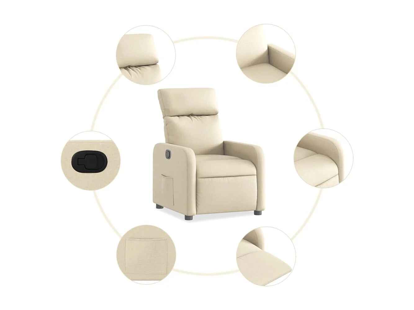 Fauteuil inclinable Crème Tissu REO13793