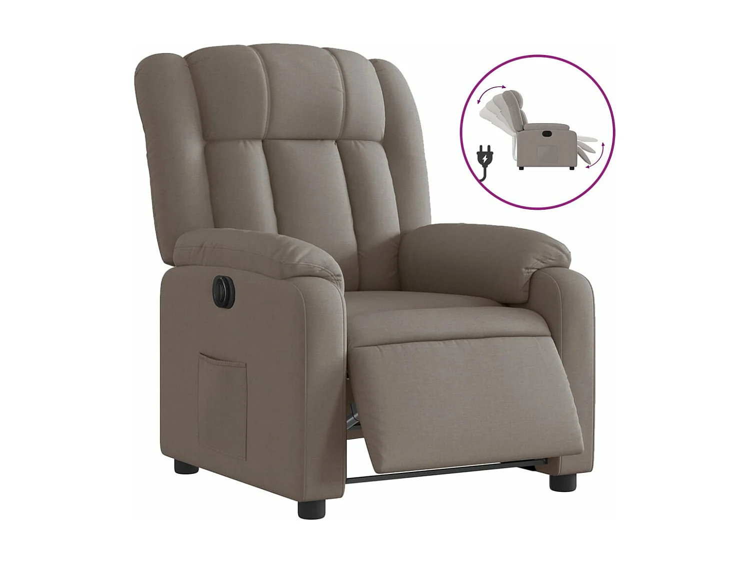 Fauteuil inclinable électrique Taupe Tissu REO10264