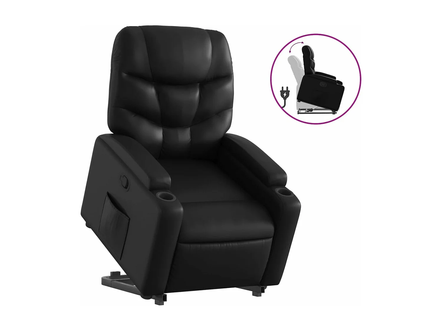 Fauteuil inclinable Noir Similicuir REO65194