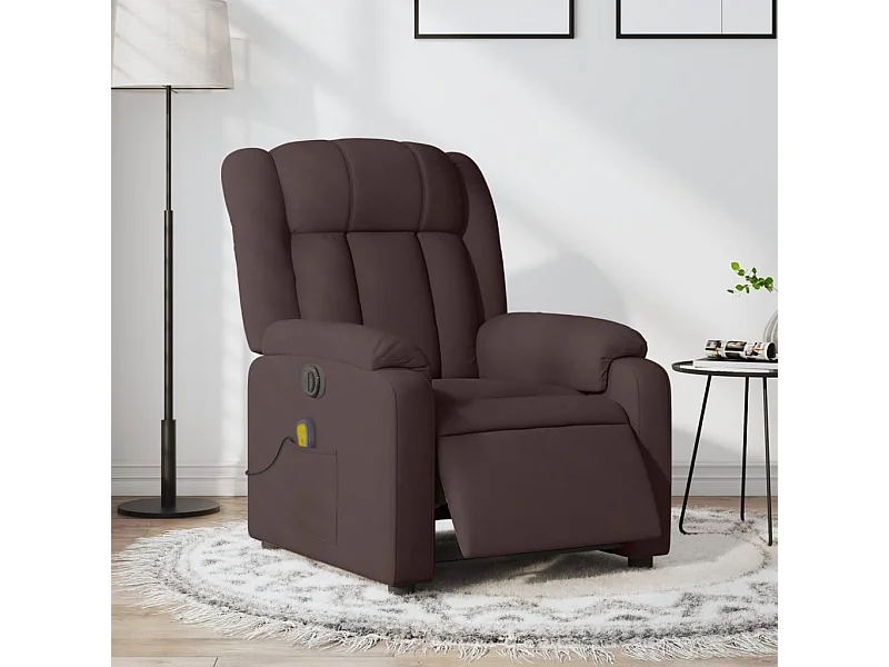 Fauteuil de massage inclinable électrique Marron foncé Tissu REO14387