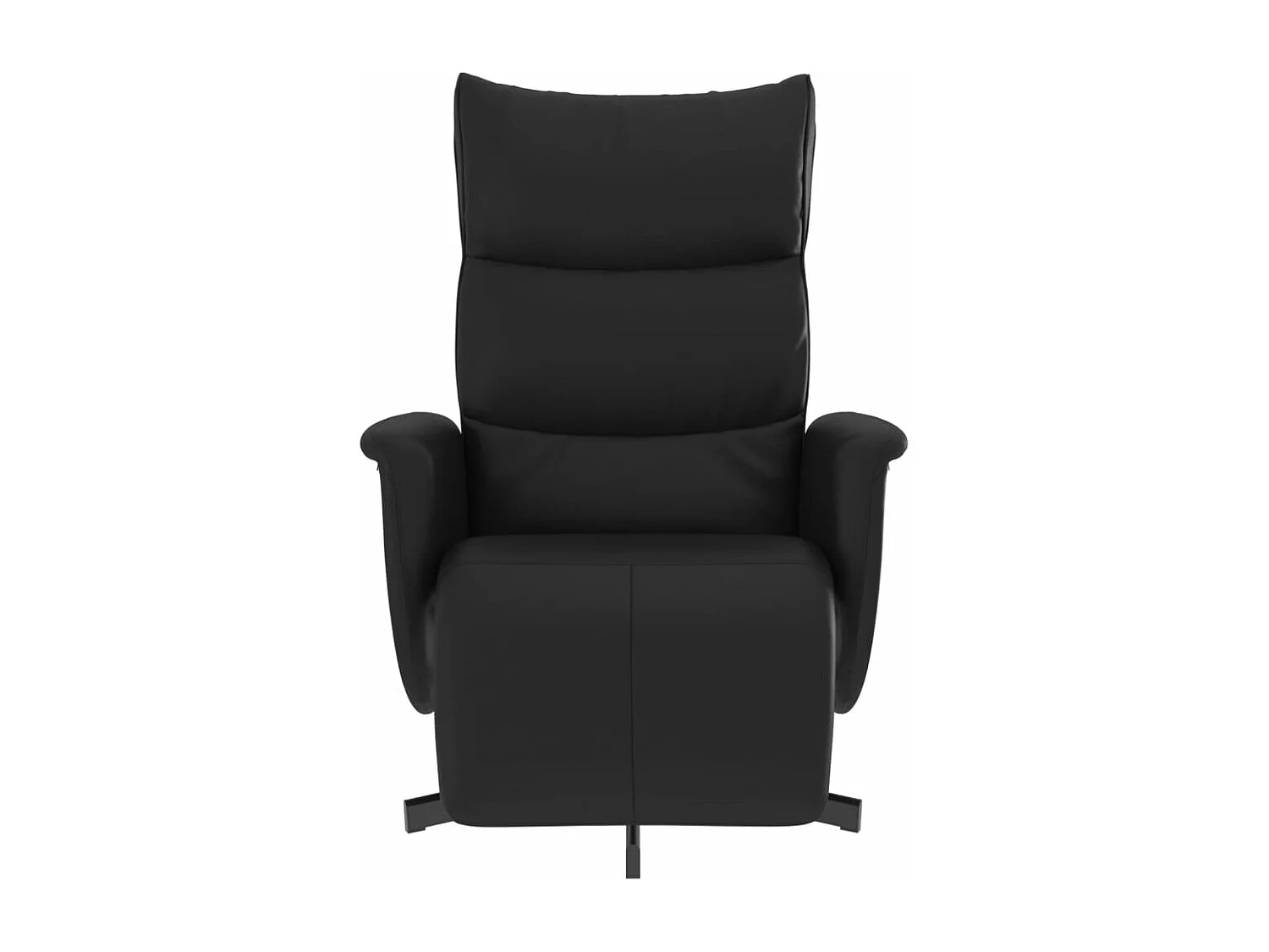 Fauteuil inclinable avec repose-pieds noir similicuir REO74466
