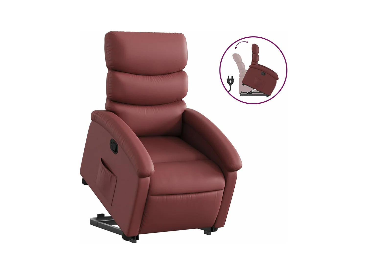 Fauteuil inclinable Rouge bordeaux Similicuir REO80724