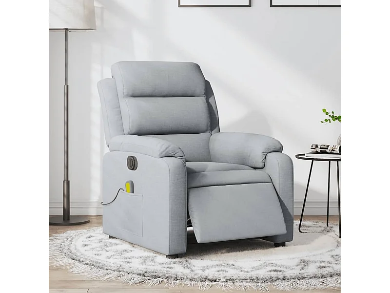 Sillón reclinable de masaje eléctrico tela gris claro YOE16196