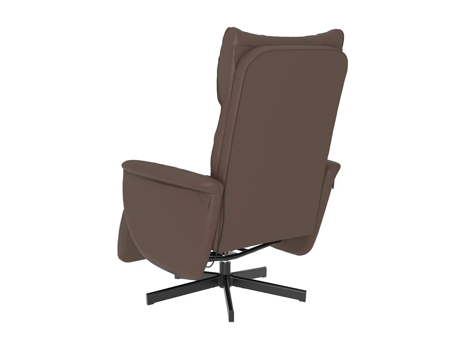 Sillón reclinable masaje con reposapiés cuero sintético marrón YOE33093