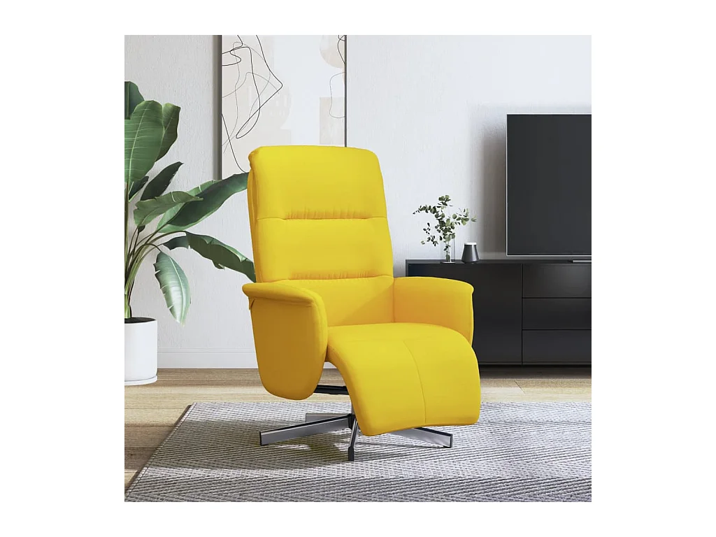 Fauteuil inclinable avec repose-pieds jaune clair tissu REO40872