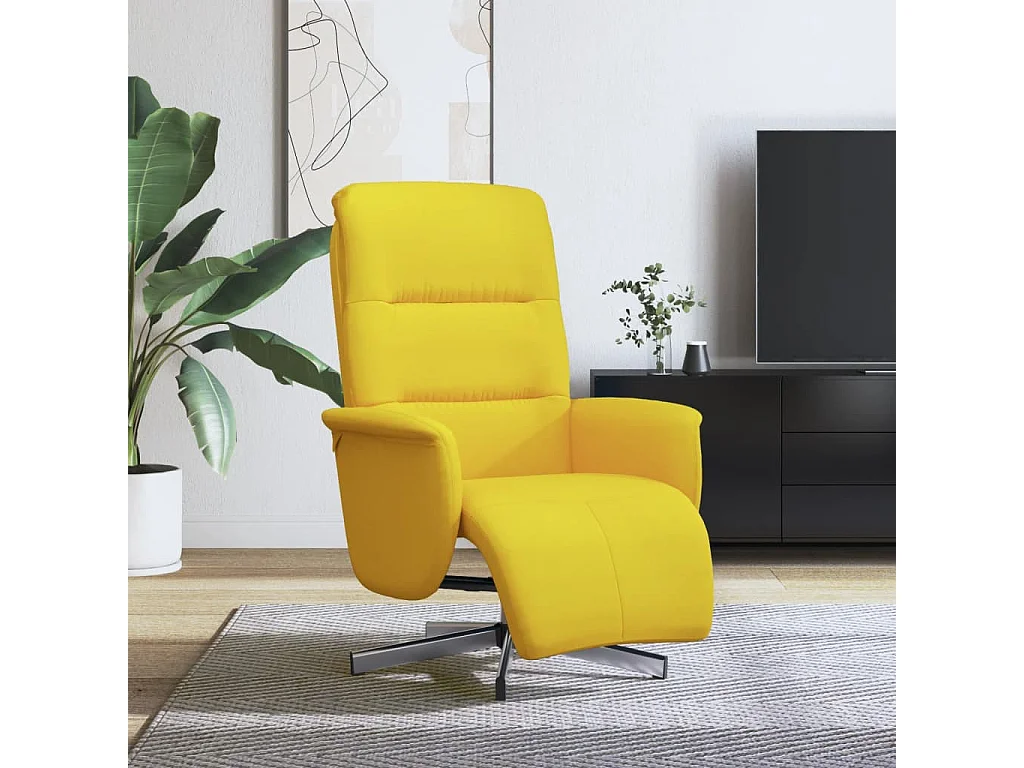 Fauteuil inclinable avec repose-pieds jaune clair tissu REO40872