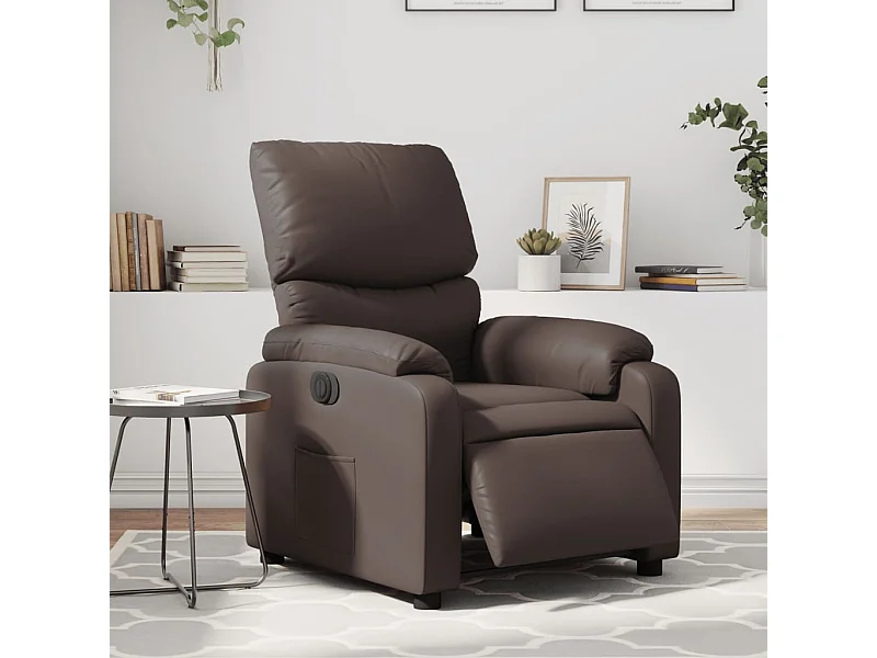 Fauteuil inclinable électrique Marron Similicuir REO57121