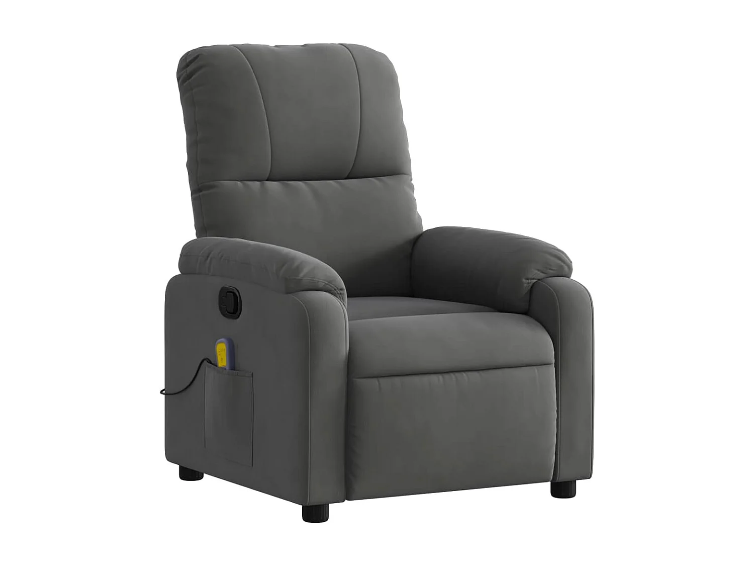 Sillón reclinable de masaje tela de microfibra gris oscuro YOE27389