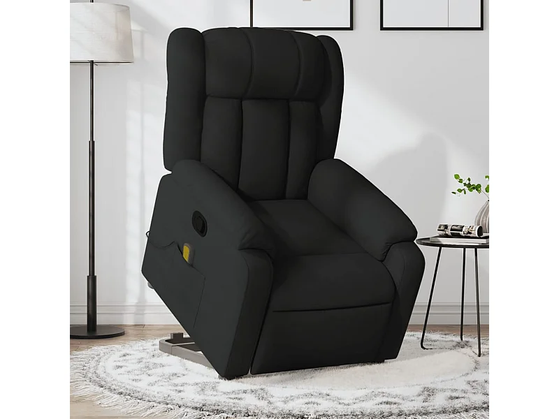 Sillón reclinable de masaje elevable tela negro YOE71298