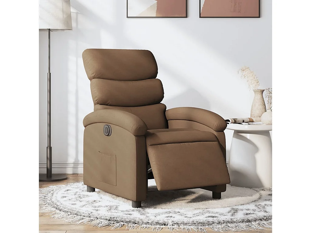 Fauteuil inclinable électrique Marron Tissu REO21503