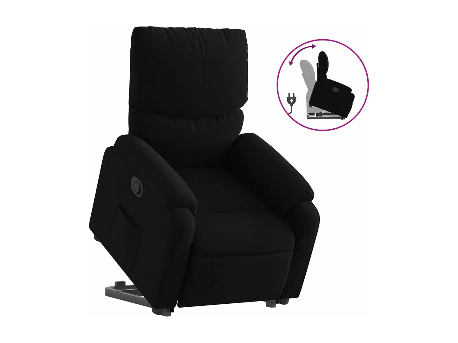 Fauteuil inclinable noir tissu REO18551