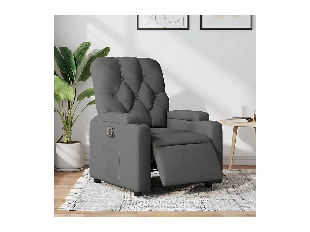 Fauteuil inclinable électrique Gris foncé Tissu REO73767