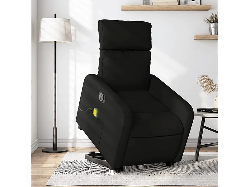 Fauteuil inclinable de massage électrique Noir Tissu REO47362