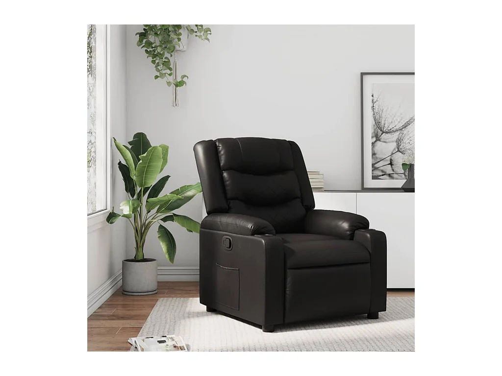 Fauteuil inclinable Noir Similicuir REO88047