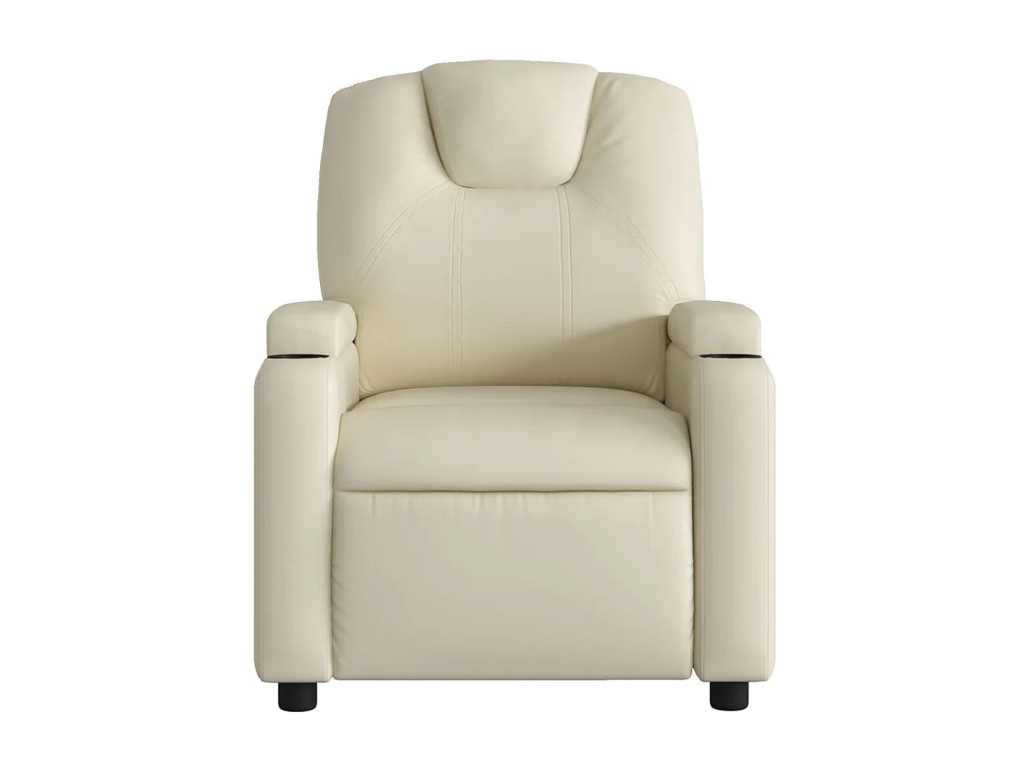 Sillón reclinable de masaje cuero sintético crema YOE91075