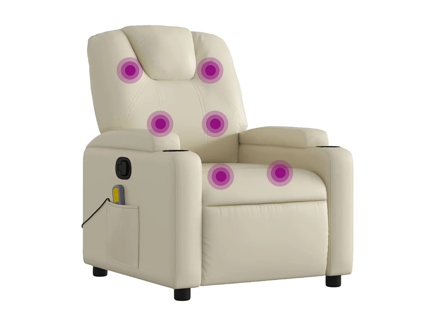 Fauteuil inclinable de massage Crème Similicuir REO35181