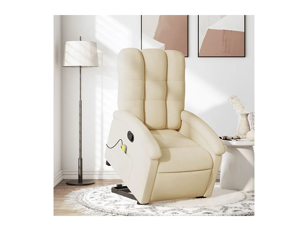 Silla de masaje reclinable de pie de tela color crema YOE69534