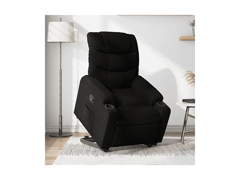 Relaxsessel | Fernsehsessel mit Aufstehhilfe Elektrisch Schwarz Stoff -gkd593932