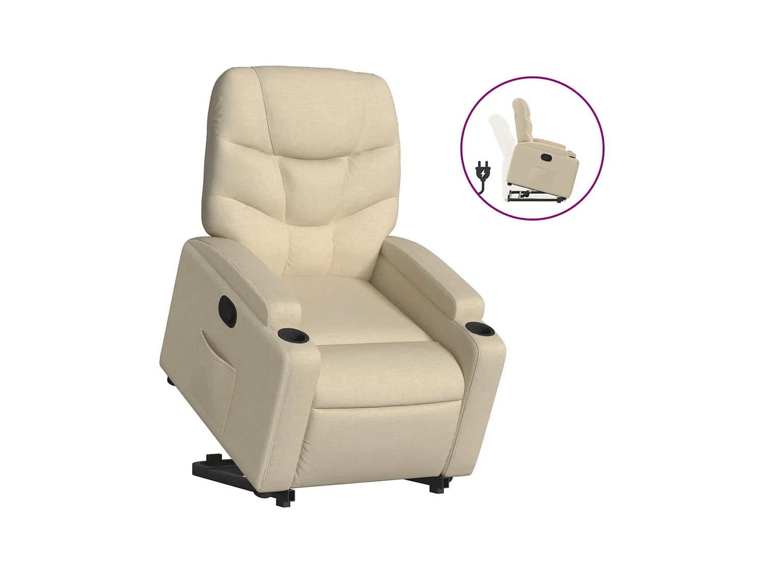 Fauteuil inclinable Crème Tissu REO22643